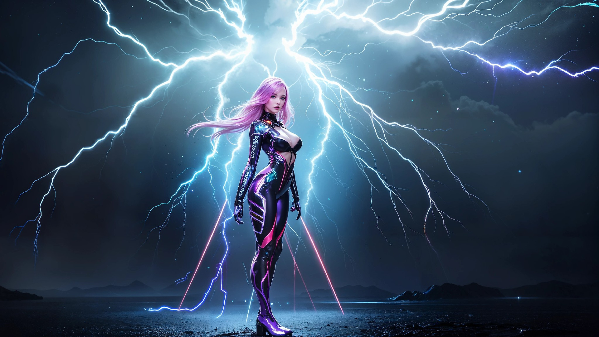 Charming Girl in an Alien Thunderstorm World