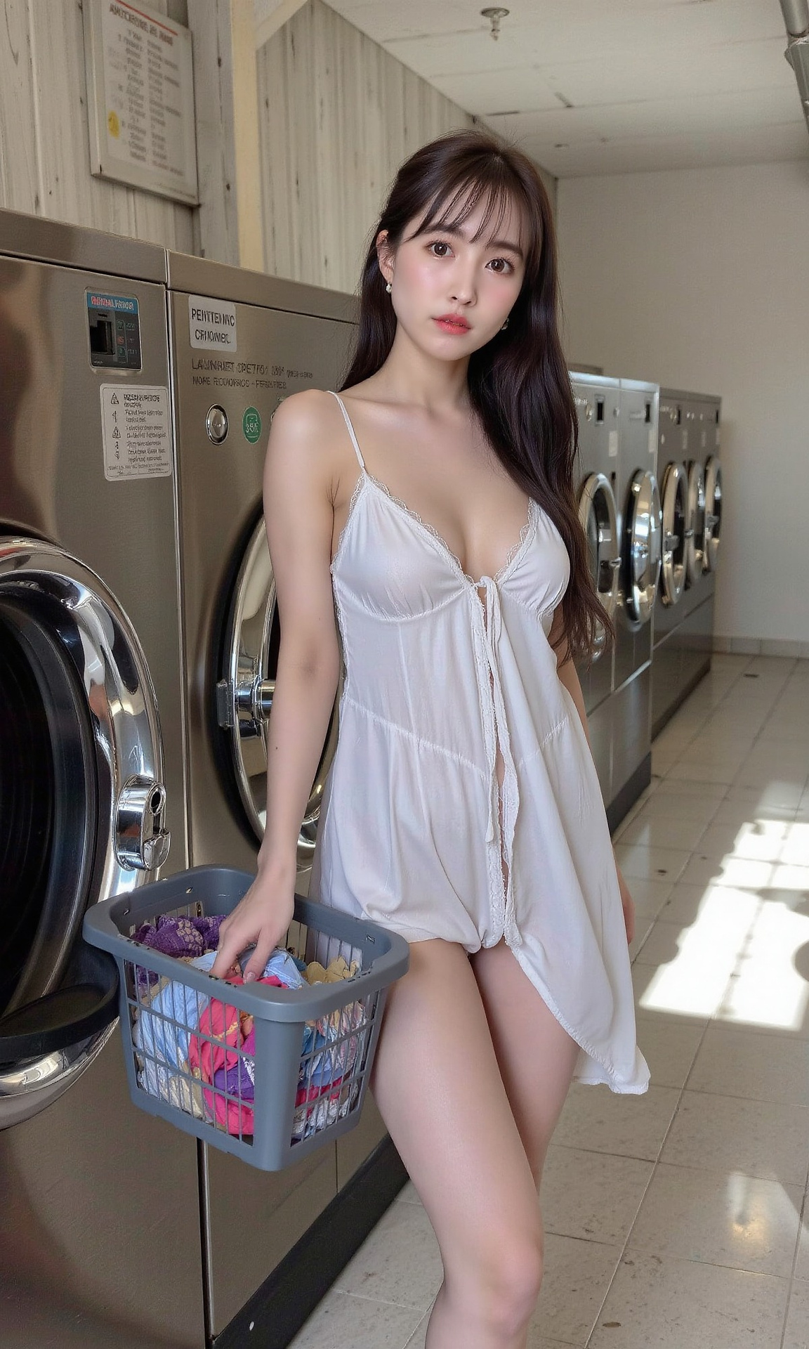I'm just here to do laundry. Don't keep staring at me.
