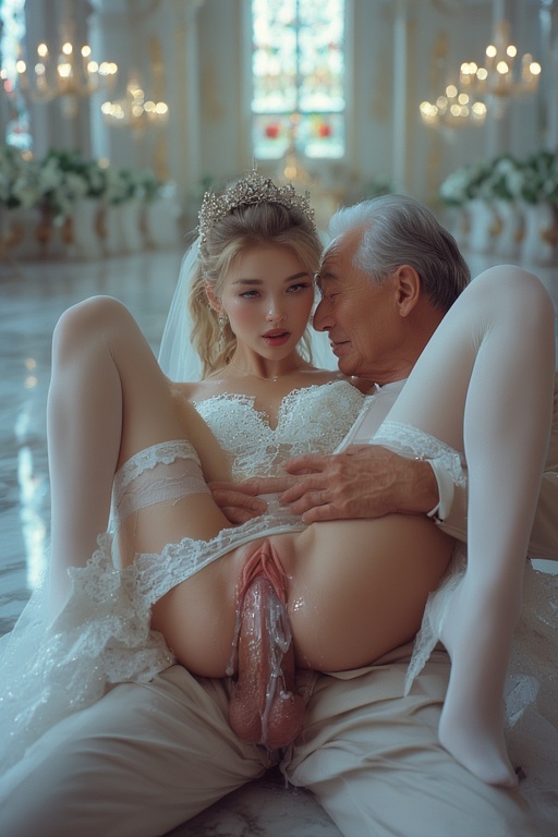 Guests take turns injecting the bride 2