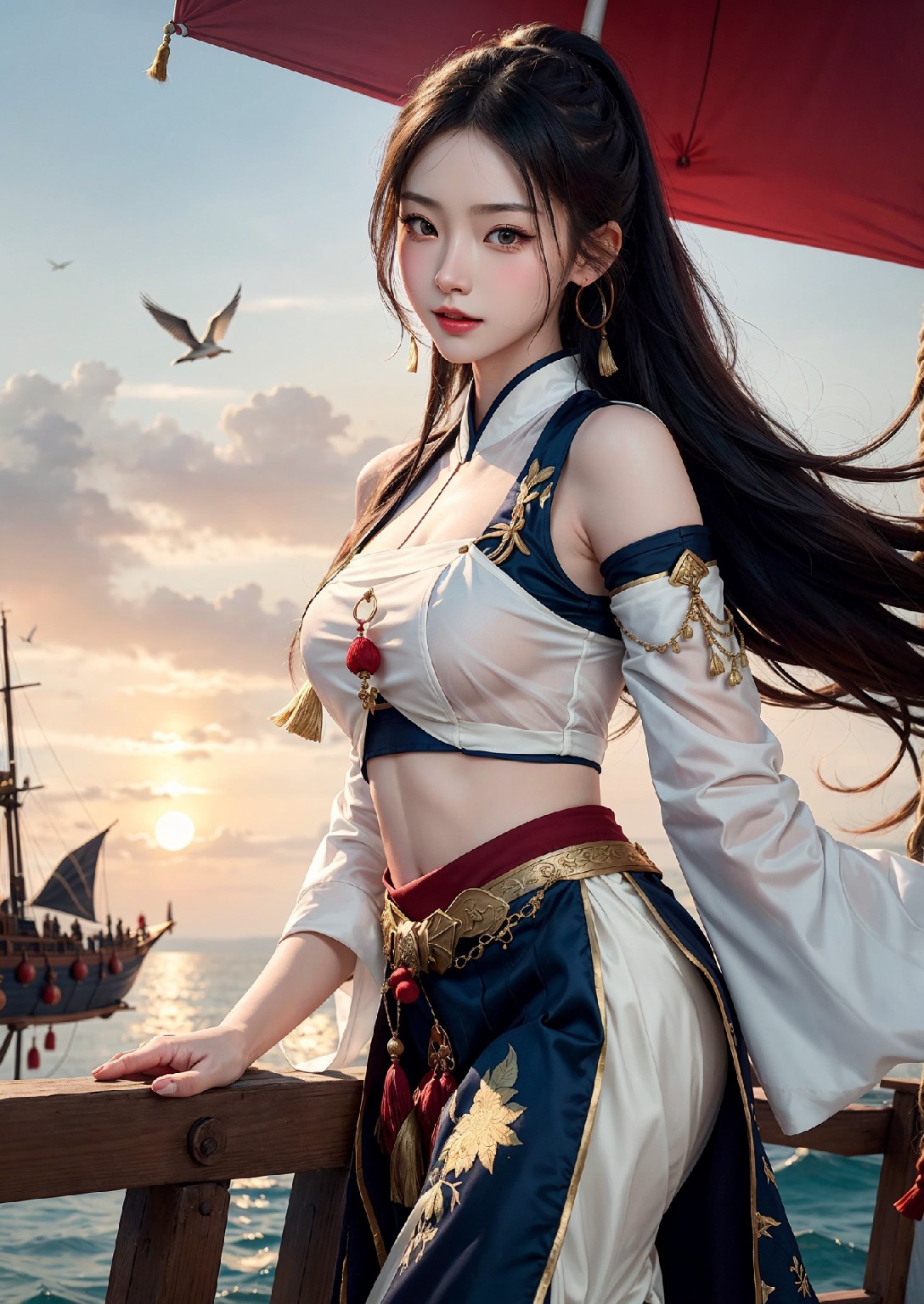 航行到西方的東方女孩