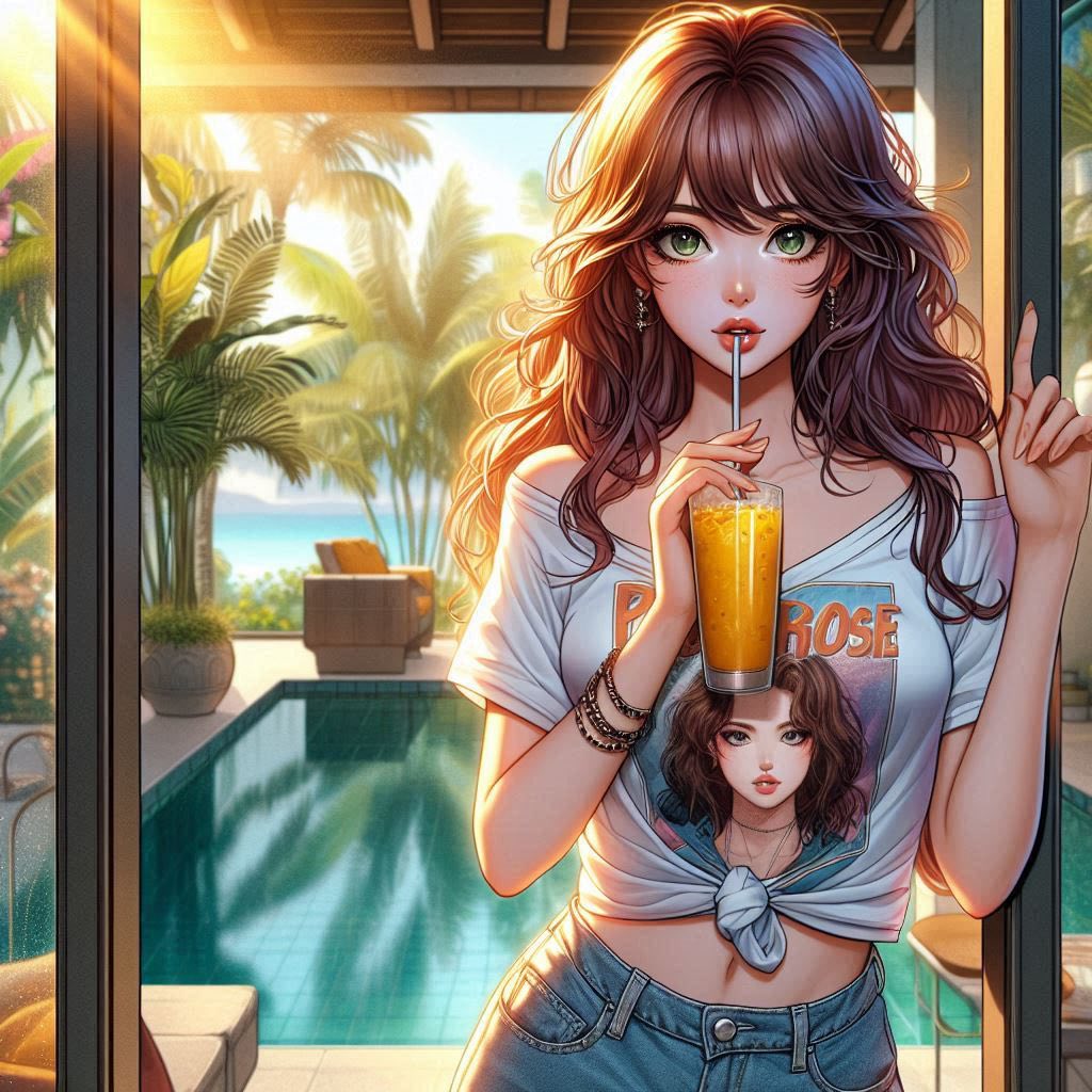 Cool juice at a tropical resort