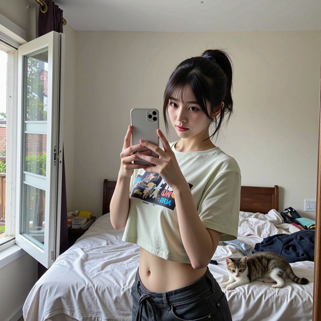妹子在自己的房間自拍