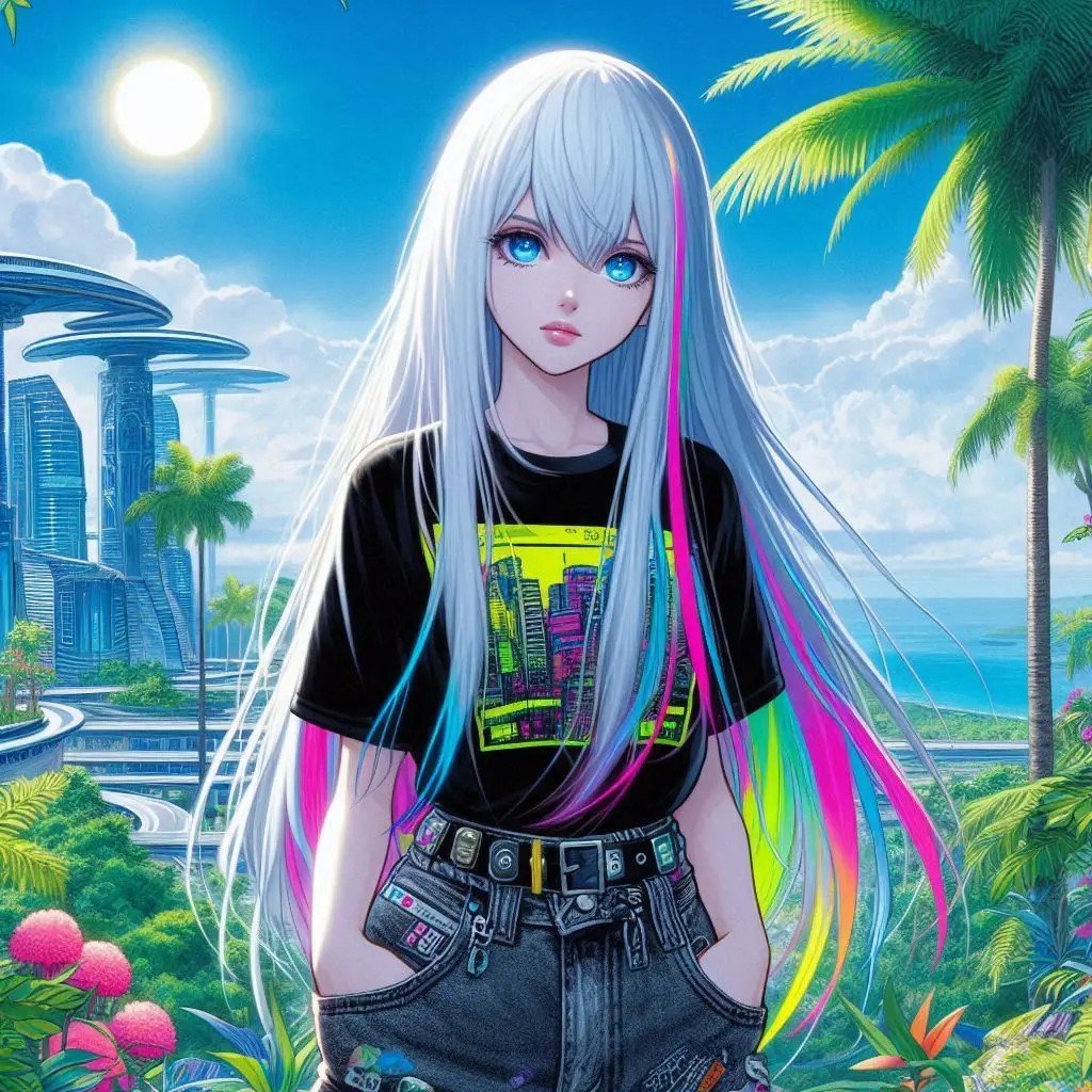 Punk Girl in the Jungle of the Future
