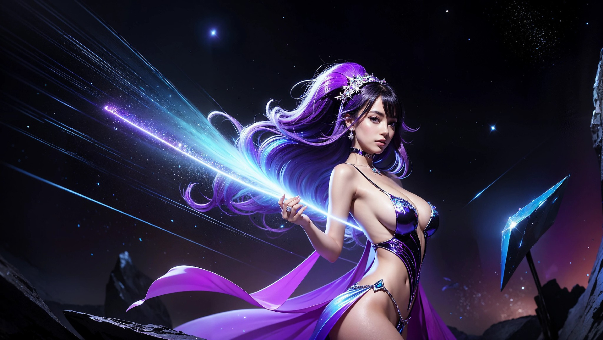Vibrant Cosmic Princess Fashion