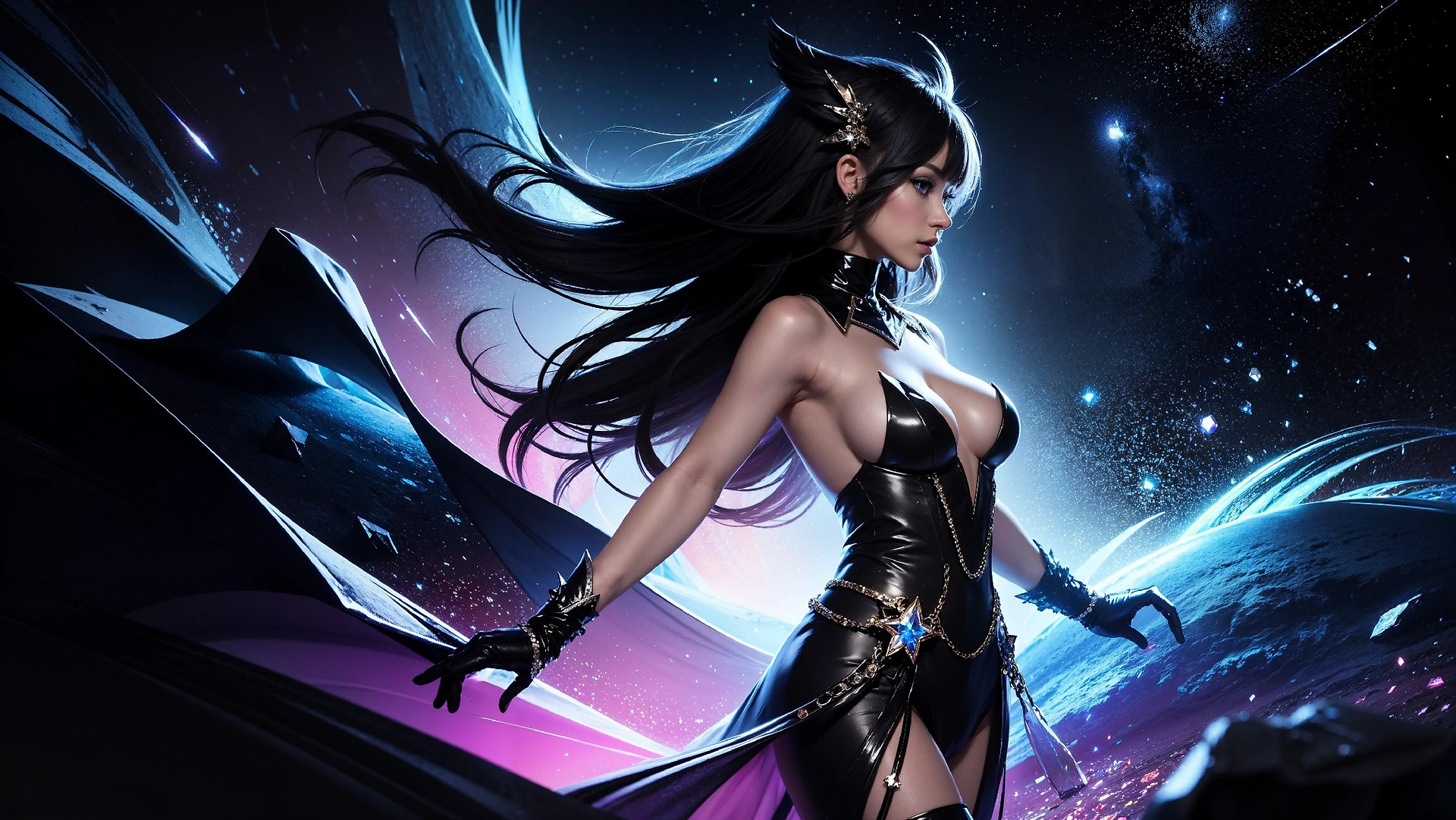 Vibrant Cosmic Princess Fashion