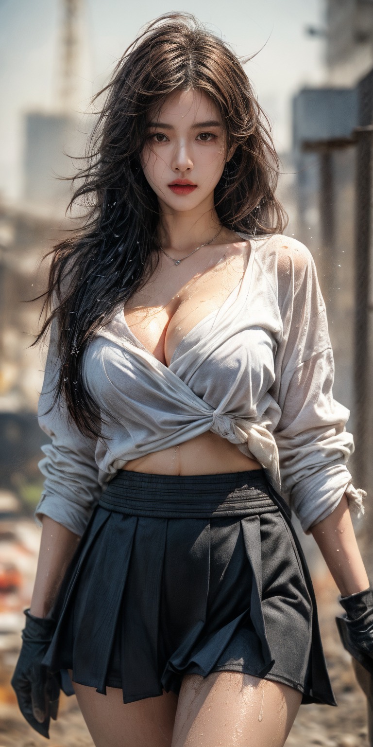 Sister helping at the construction site