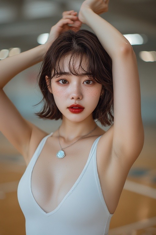 Girl in gymnasium