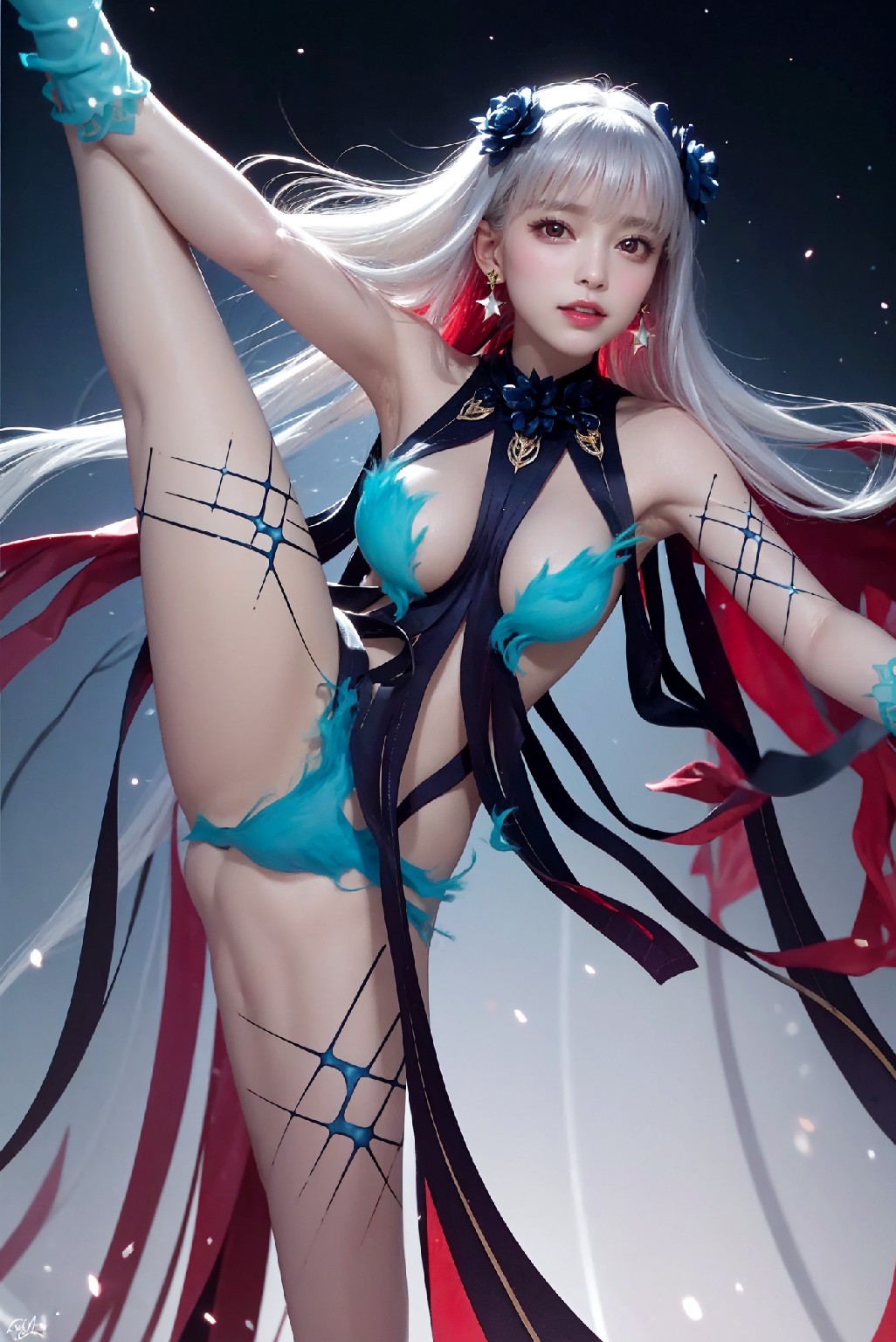 Kama-SwimsuitBlueFire
