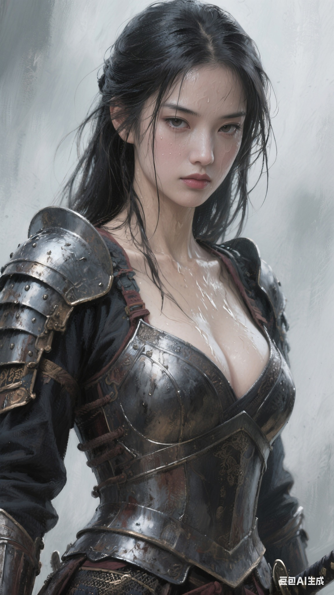 Portrait of a Japanese samurai woman