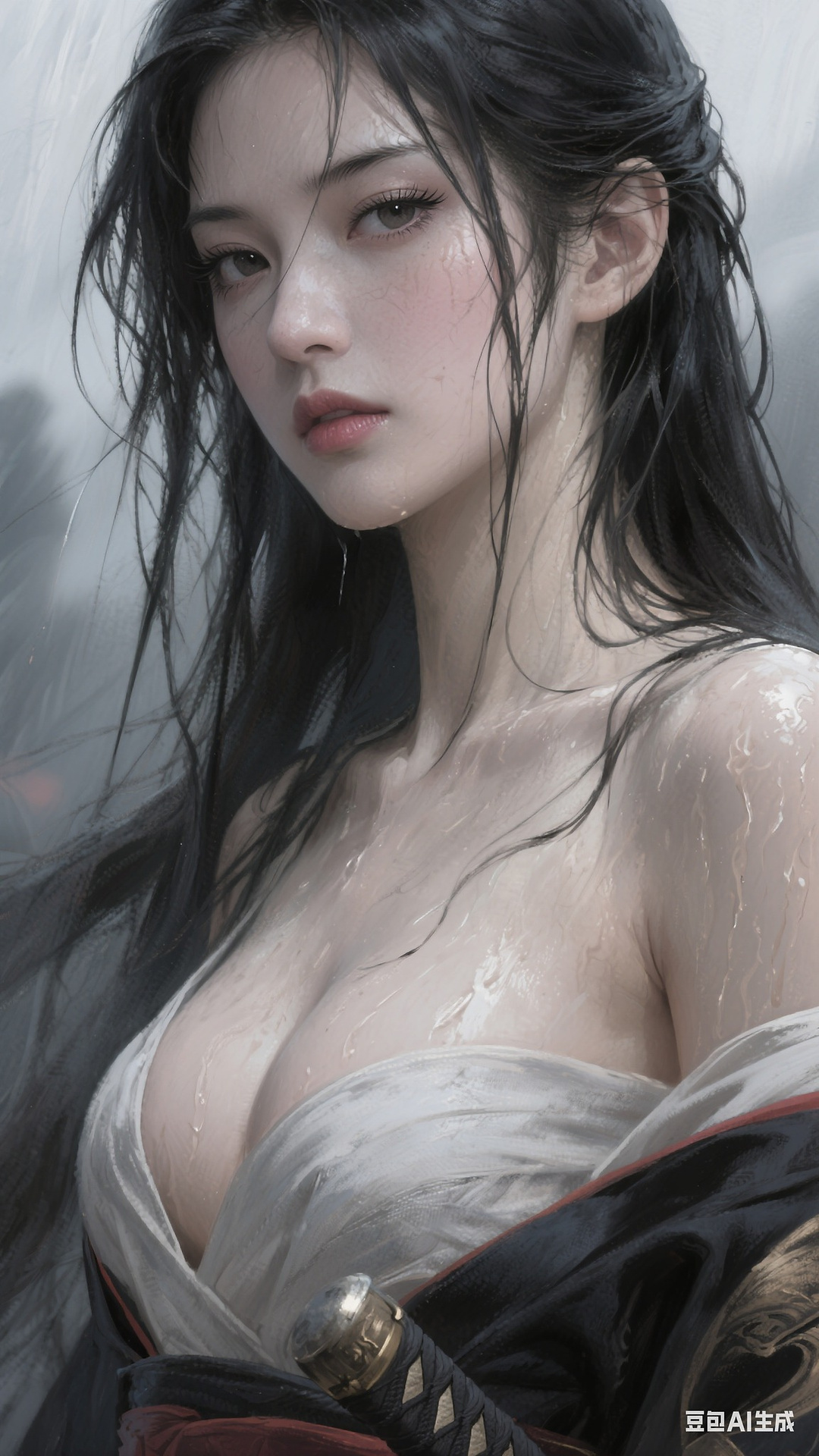 Portrait of a Japanese samurai woman