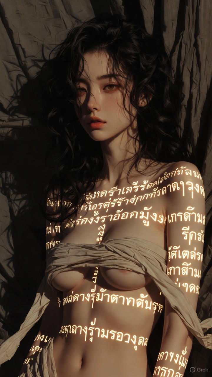 Thai Scripture Glowing Tattoo