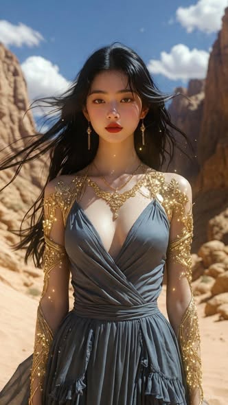 Dark Grey Low Chest Wrap Long Dress