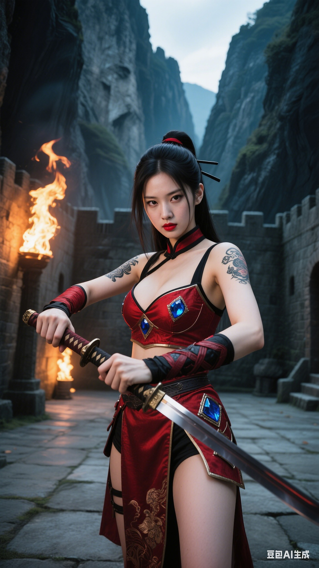 Crimson Sapphire Short Armor