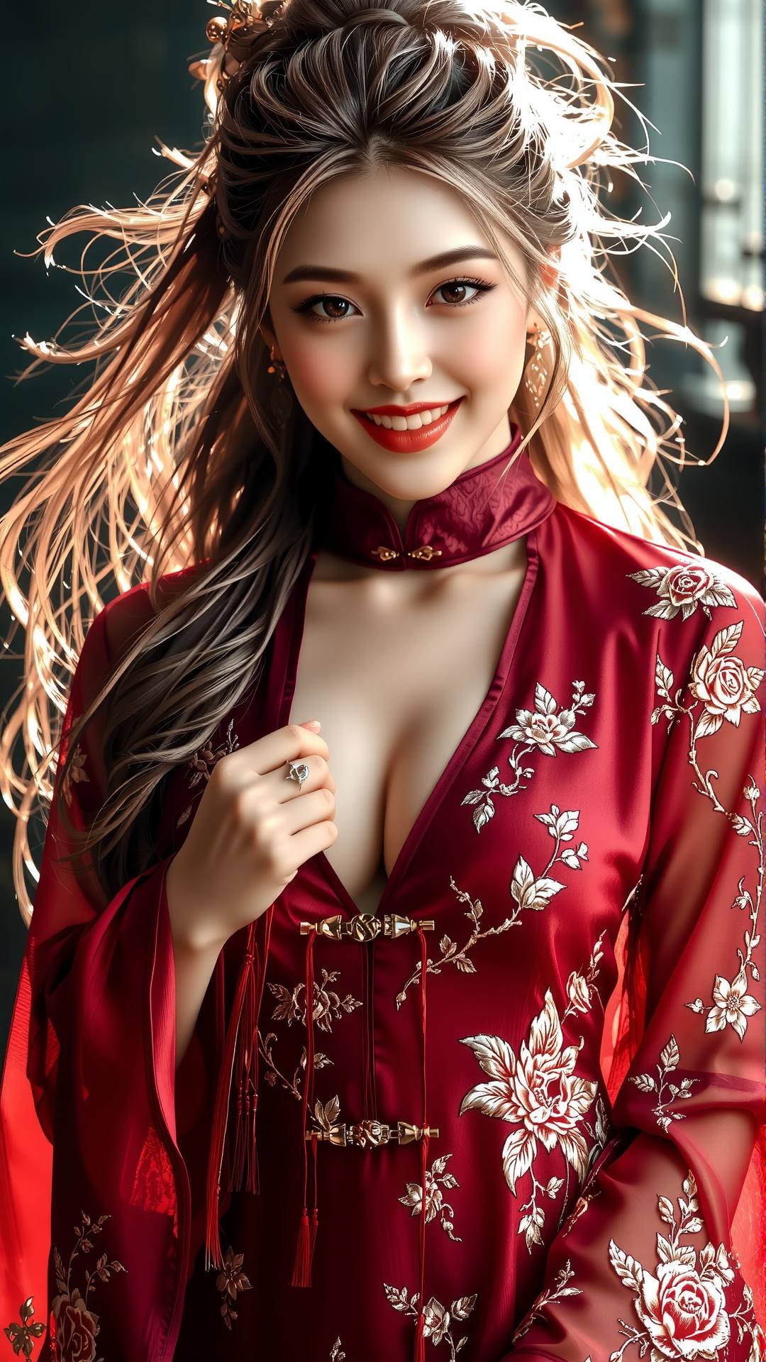 Embroidered cheongsam