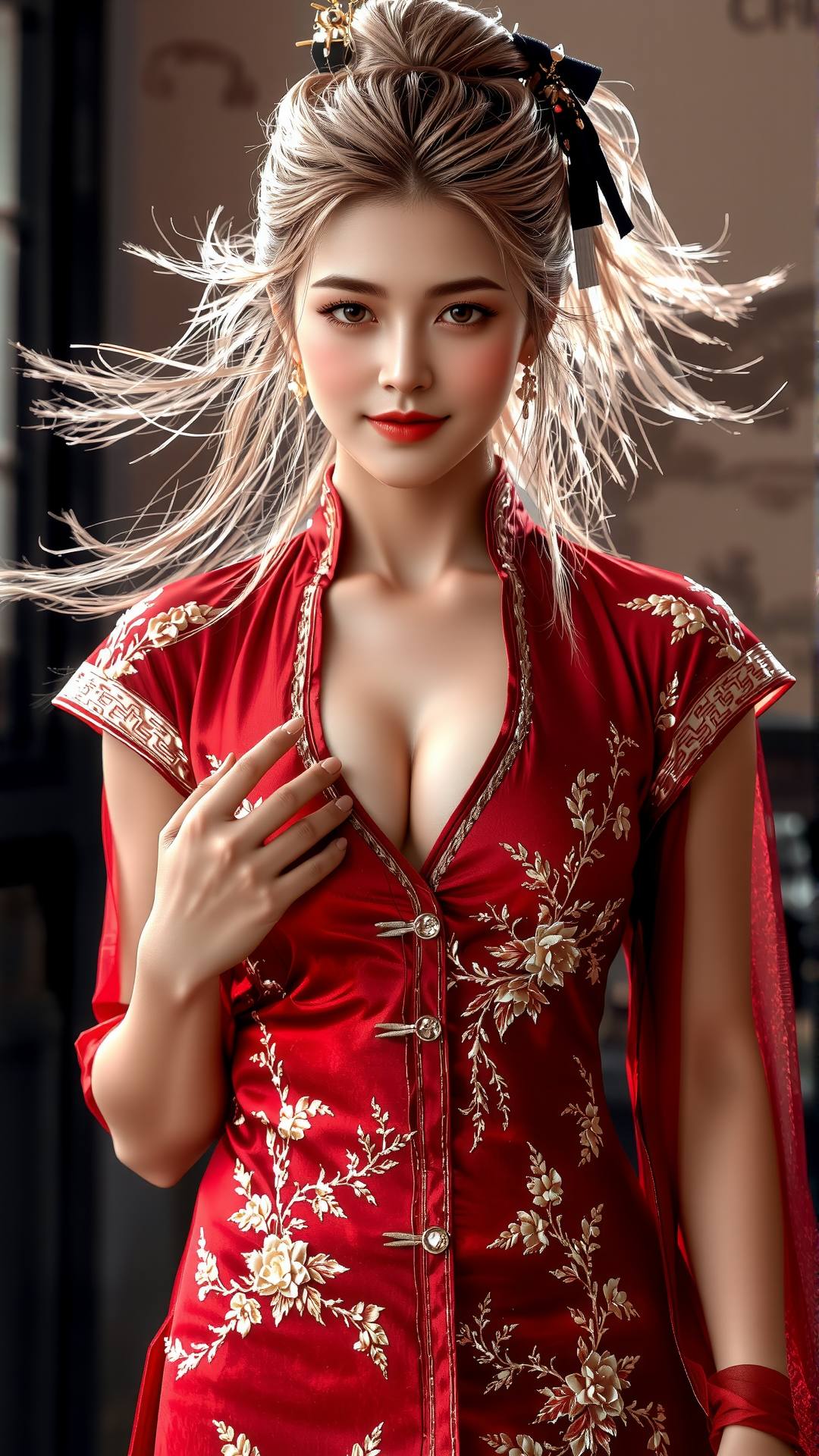 Embroidered cheongsam