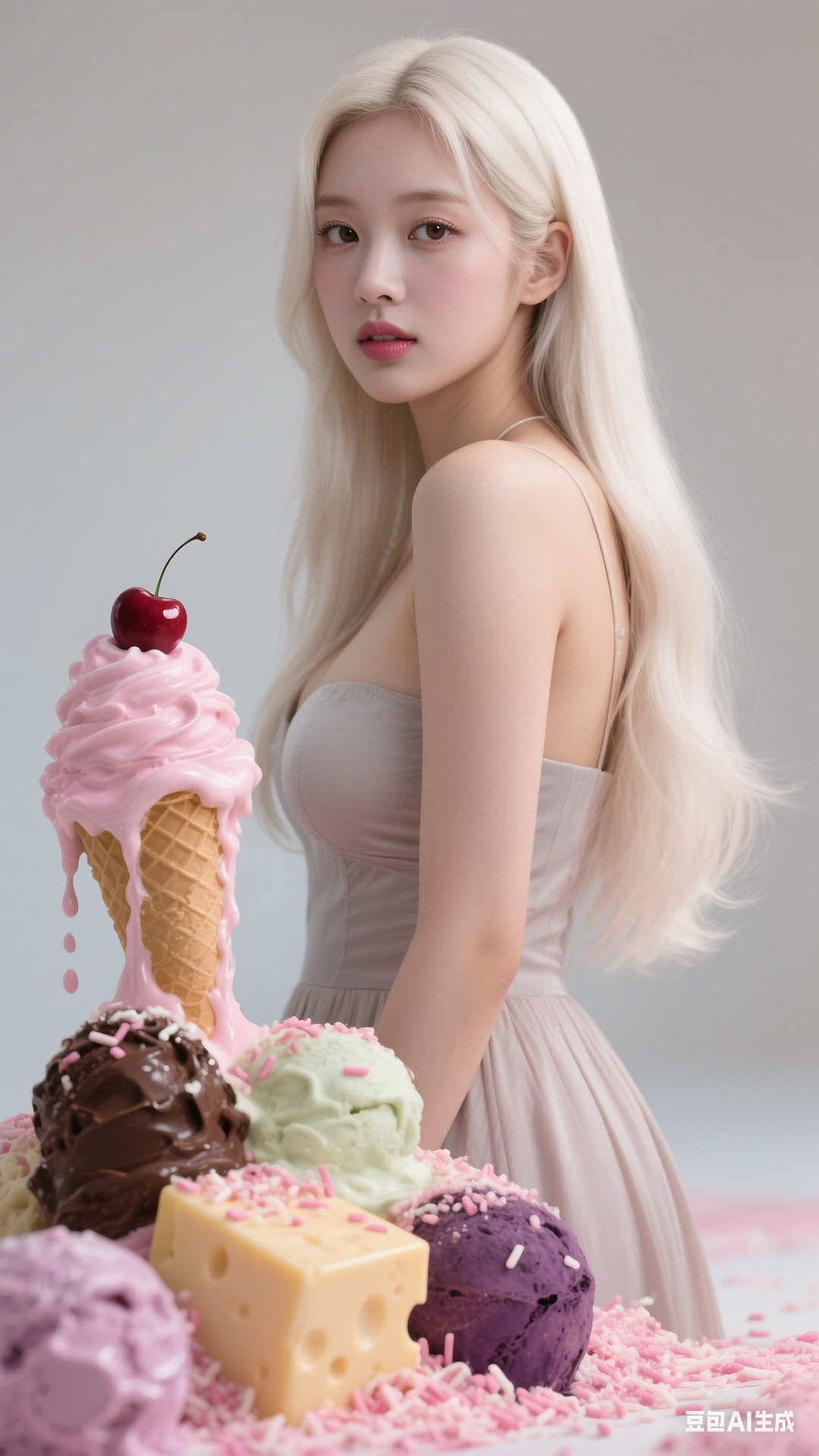 Cream Ice Cream Girl