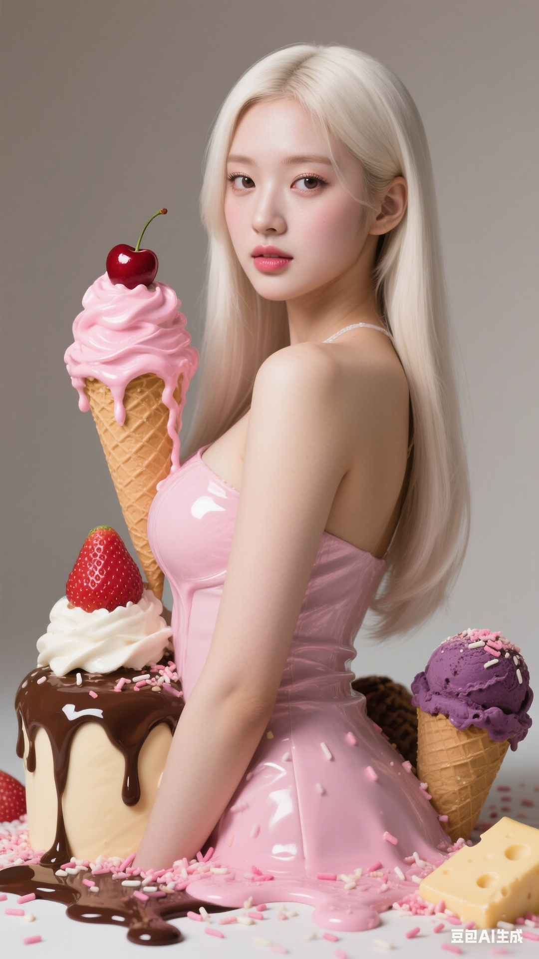 Cream Ice Cream Girl