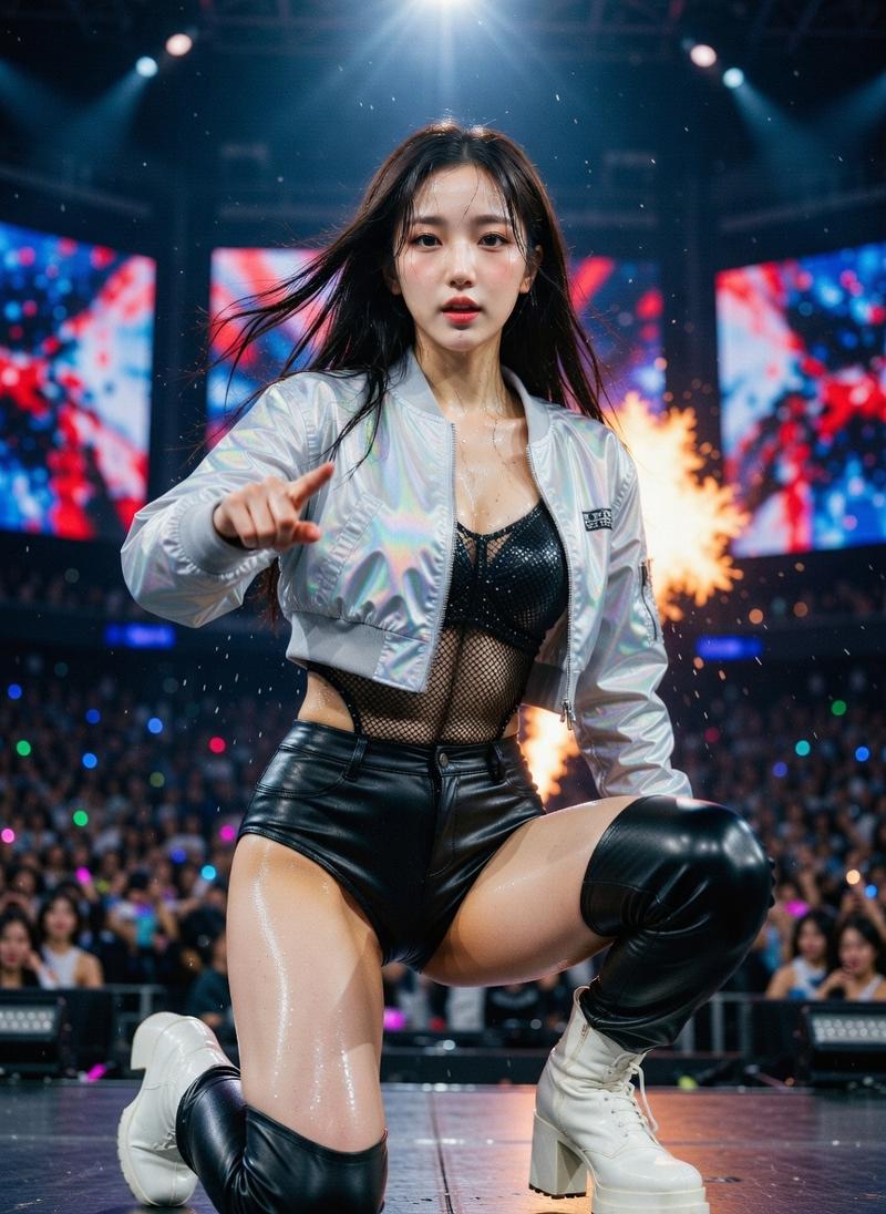 Park Ji – min – 무대 위의 열기, 무대 뒤의 갈망 – Koleksi Gambar AI