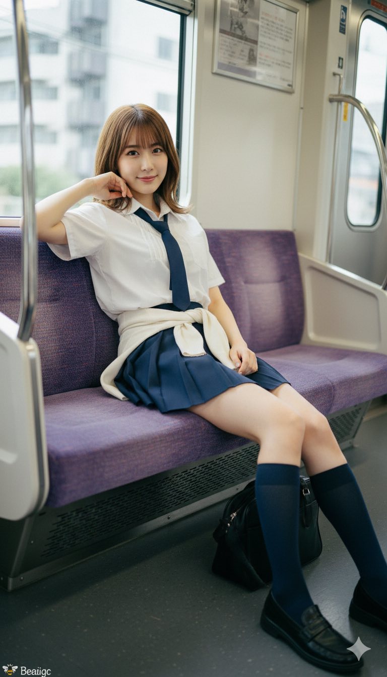 Commuter female students – Koleksi Gambar AI