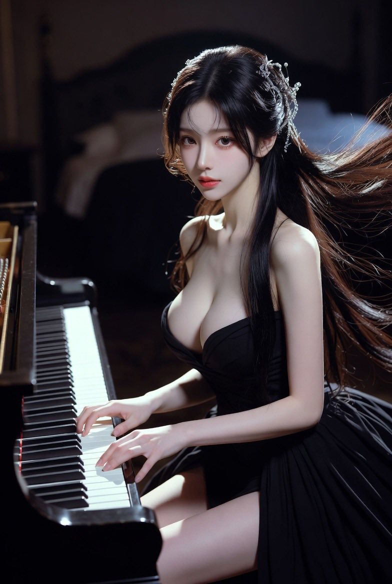 Sister practicing the piano