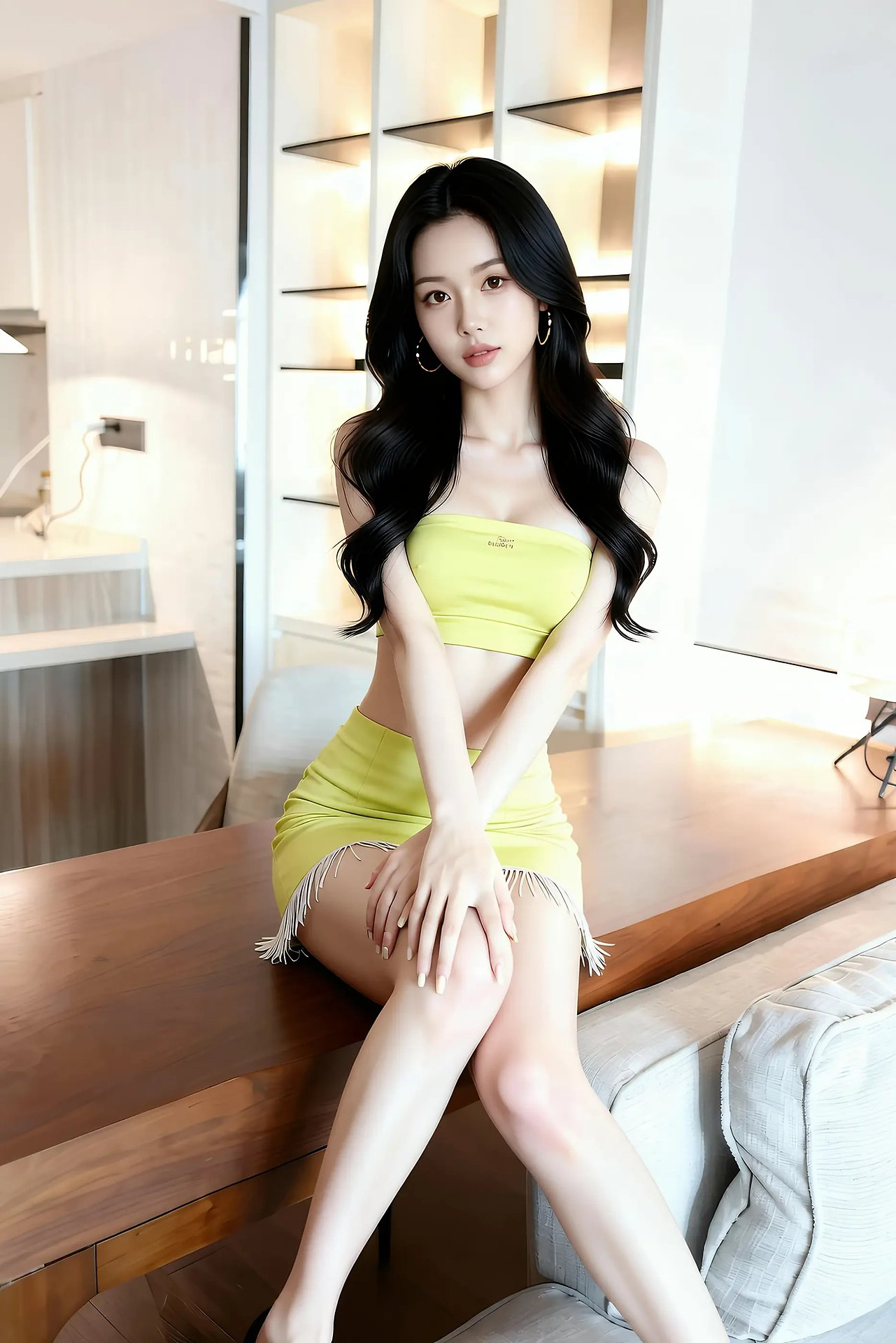 Leyao - Bright Yellow Waistband Girl