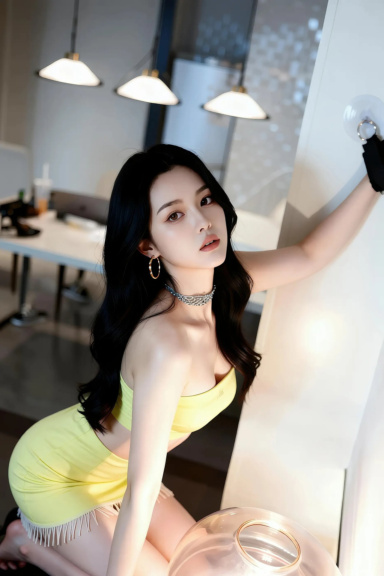 Leyao - Bright Yellow Waistband Girl